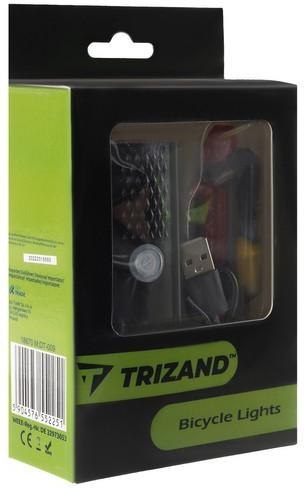 Lampka rowerowa LED USB + tylne światło 15914 - uniwersalny Trizand Lampka rowerowa LED USB + tylne światło 15914 - uniwersalny Trizand