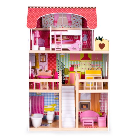 Drewniany domek dla lalek mebelki 3 piętra Ecotoys Drewniany domek dla lalek mebelki 3 piętra Ecotoys