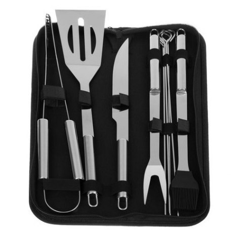 Przybory do grilla - zestaw 9 akcesoriów + etui Przybory do grilla - zestaw 9 akcesoriów + etui