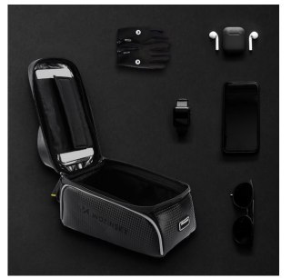 Wozinsky torba rowerowa na ramę z etui na telefon 2 l czarna WBB17BK