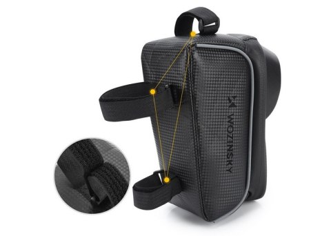 Wozinsky torba rowerowa na ramę z etui na telefon 2 l czarna WBB17BK