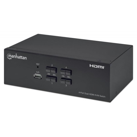 Przełącznik KVM Manhattan HDMI / USB 4x1 Dual-Monitor Video 4K*30Hz Przełącznik KVM Manhattan HDMI / USB 4x1 Dual-Monitor Video 4K*30Hz