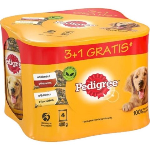 PEDIGREE Mokra karma 2x Wołowina 2x Kurczak dla psa4x400g PEDIGREE Mokra karma 2x Wołowina 2x Kurczak dla psa4x400g