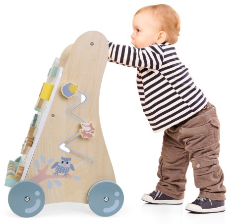 Drewniany chodzik pchacz wózek edukacyjny ECOTOYS Drewniany chodzik pchacz wózek edukacyjny ECOTOYS