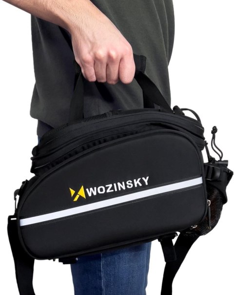 Wozinsky duża torba rowerowa na bagażnik 35l + pokrowiec przeciwdeszczowy czarny WBB19BK