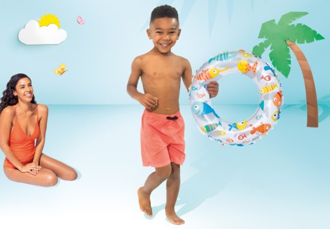 Koło do pływania dmuchane dla dzieci 51cm Rybki INTEX Koło do pływania dmuchane dla dzieci 51cm Rybki INTEX