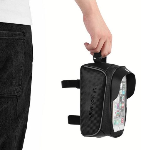 Wozinsky torba rowerowa na ramę z etui na telefon 2 l czarna WBB17BK