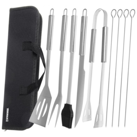Przybory do grilla - zestaw 9 akcesoriów + etui Przybory do grilla - zestaw 9 akcesoriów + etui