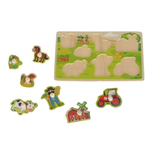 Puzzle drewniane układanka farma traktor krowa Puzzle drewniane układanka farma traktor krowa