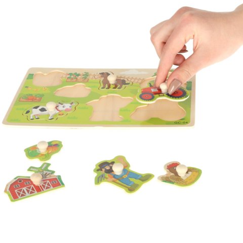 Puzzle drewniane układanka farma traktor krowa Puzzle drewniane układanka farma traktor krowa