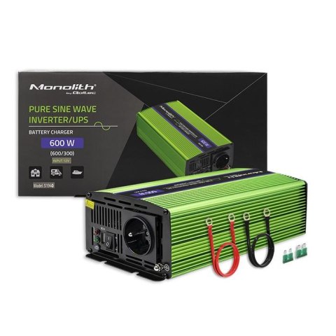Przetwornica napięcia Qoltec Monolith | ładowanie baterii | UPS | 300W | 600W | 12V na 230V | Czysty Sinus Przetwornica napięcia Qoltec Monolith | ładowanie baterii | UPS | 300W | 600W | 12V na 230V | Czysty Sinus