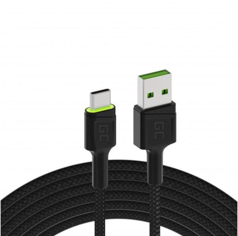 KABEL USB-A -> USB-C Green Cell RAY 120cm ZIELONY LED QUICK CHARGE 3.0 KABGC06 KABEL USB-A -> USB-C Green Cell RAY 120cm ZIELONY LED QUICK CHARGE 3.0 KABGC06