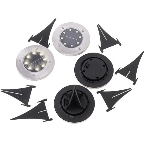 Lampki solarne najazdowe gruntowe 8LED 4szt. zimny Lampki solarne najazdowe gruntowe 8LED 4szt. zimny