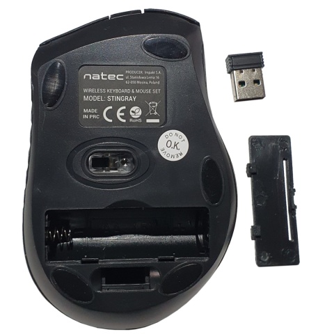 Zestaw klawiatura + mysz membranowa NATEC Stingray NZB-1440 (USB (Radio 2.4 GHz); (US); kolor czarny; optyczna; 1600 DPI, 800 DP Zestaw klawiatura + mysz membranowa NATEC Stingray NZB-1440 (USB (Radio 2.4 GHz); (US); kolor czarny; optyczna; 1600 DPI, 800 DP