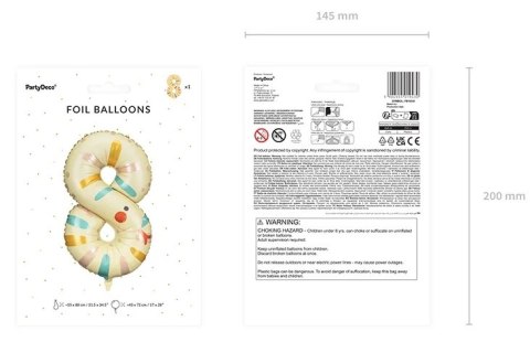 Balon foliowy urodzinowy cyfra "8" - Wąż 55x88 cm Balon foliowy urodzinowy cyfra "8" - Wąż 55x88 cm