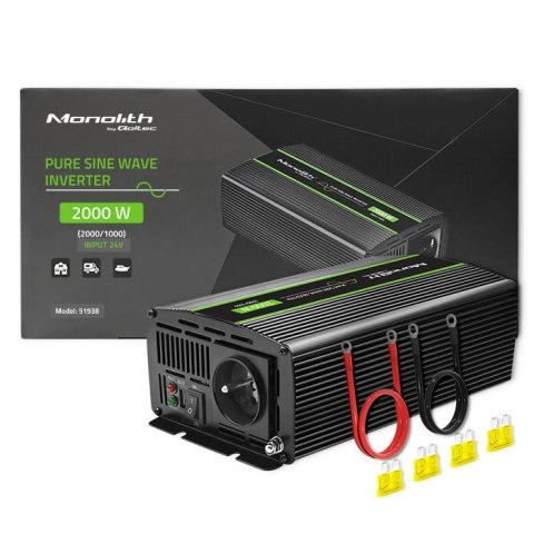 Przetwornica napięcia Qoltec Monolith | 1000W | 2000W | 24V na 230V | Czysty Sinus Przetwornica napięcia Qoltec Monolith | 1000W | 2000W | 24V na 230V | Czysty Sinus