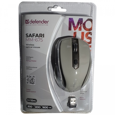 MYSZ DEFENDER SAFARI MM-675 RF BEŻOWA OPTICAL 1600dpi MYSZ DEFENDER SAFARI MM-675 RF BEŻOWA OPTICAL 1600dpi
