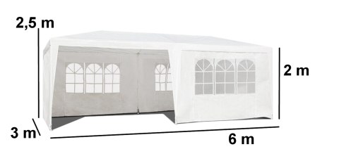 Namiot pawilon ogrodowy handlowy 3x6m + 6 ścianek