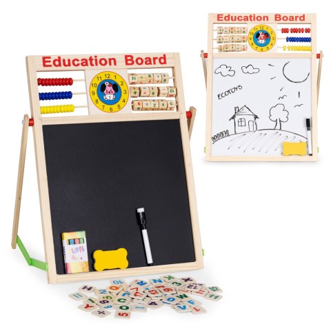 Tablica edukacyjna 2w1 magnetyczna liczydło kreda Tablica edukacyjna 2w1 magnetyczna liczydło kreda