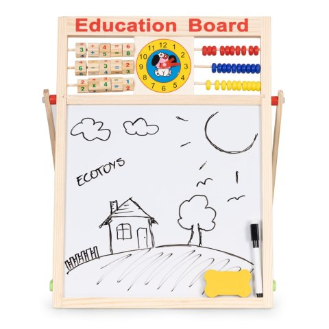 Tablica edukacyjna 2w1 magnetyczna liczydło kreda Tablica edukacyjna 2w1 magnetyczna liczydło kreda