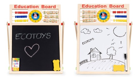 Tablica edukacyjna 2w1 magnetyczna liczydło kreda Tablica edukacyjna 2w1 magnetyczna liczydło kreda