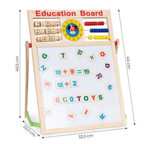 Tablica edukacyjna 2w1 magnetyczna liczydło kreda Tablica edukacyjna 2w1 magnetyczna liczydło kreda