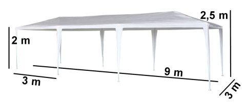Namiot pawilon ogrodowy handlowy 3x9m + 8 ścianek