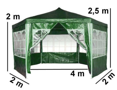 Namiot pawilon ogrodowy handlowy 2x2x2m z oknami ModernHome