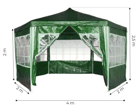 Namiot pawilon ogrodowy handlowy 2x2x2m z oknami ModernHome