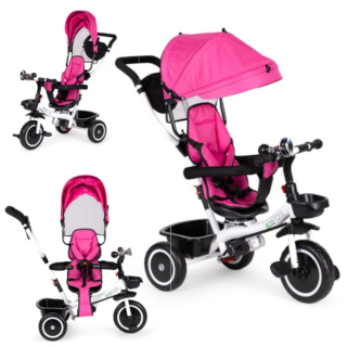 Rower trójkołowy wózek obracane siedzisko Pink Ecotoys