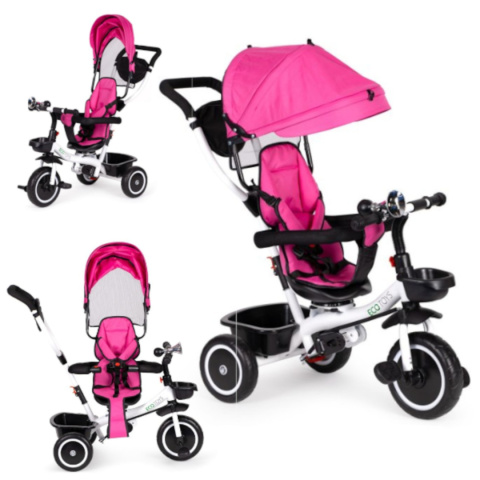 Rower trójkołowy wózek obracane siedzisko Pink Ecotoys Rower trójkołowy wózek obracane siedzisko Pink Ecotoys