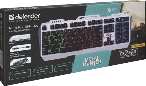 KLAWIATURA DEFENDER METAL HUNTER GK-140L PODŚWIETLANA GAMING KLAWIATURA DEFENDER METAL HUNTER GK-140L PODŚWIETLANA GAMING