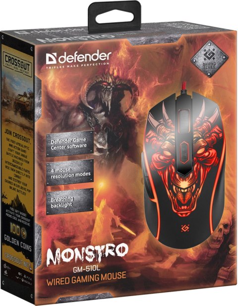 MYSZ DEFENDER MONSTRO GM-510L OPTIC 3200dpi 6P MYSZ DEFENDER MONSTRO GM-510L OPTIC 3200dpi 6P
