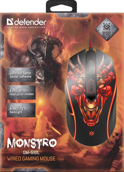 MYSZ DEFENDER MONSTRO GM-510L OPTIC 3200dpi 6P MYSZ DEFENDER MONSTRO GM-510L OPTIC 3200dpi 6P