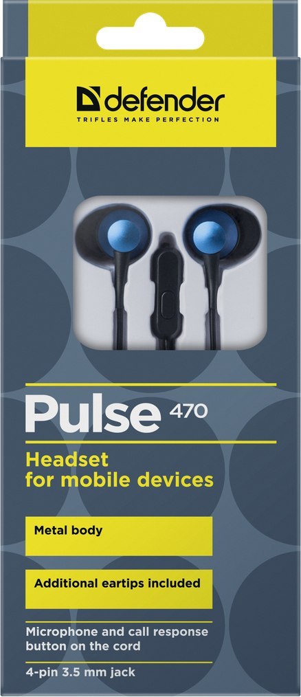 SŁUCHAWKI DEFENDER DOUSZNE Z MIKR PULSE 470 CZARNO-NIEBIESKIE SŁUCHAWKI DEFENDER DOUSZNE Z MIKR PULSE 470 CZARNO-NIEBIESKIE