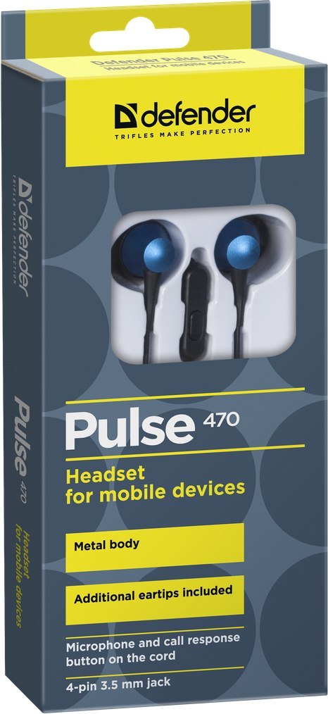 SŁUCHAWKI DEFENDER DOUSZNE Z MIKR PULSE 470 CZARNO-NIEBIESKIE SŁUCHAWKI DEFENDER DOUSZNE Z MIKR PULSE 470 CZARNO-NIEBIESKIE