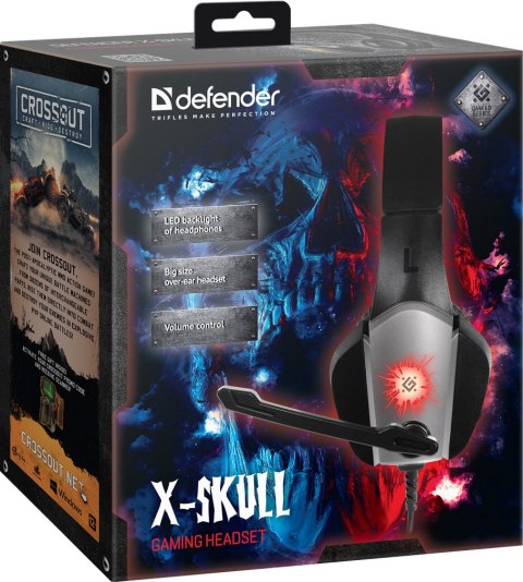 SŁUCHAWKI DEFENDER Z MIKR X-SKULL CZARNO-SZARE SŁUCHAWKI DEFENDER Z MIKR X-SKULL CZARNO-SZARE