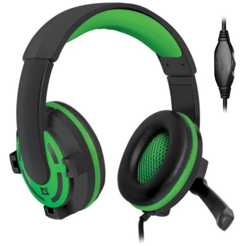 SŁUCHAWKI DEFENDER Z MIKR WARHEAD G-300 CZARNO-ZIELONE SŁUCHAWKI DEFENDER Z MIKR WARHEAD G-300 CZARNO-ZIELONE