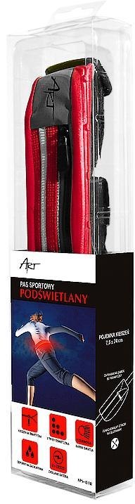 PAS SPORTOWY PODŚWIETLANY z Kieszenią czerwony