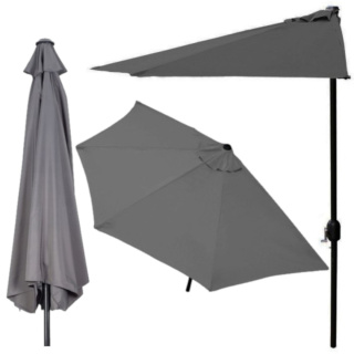 PARASOL OGRODOWY PÓŁ-PARASOL ŚCIENNY NA TARAS 2,7M SZARY