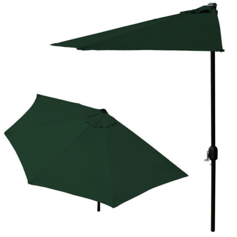 PARASOL OGRODOWY PÓŁ-PARASOL ŚCIENNY NA TARAS 2,7M ZIELONY
