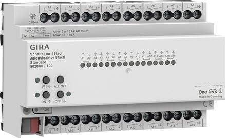 GIRA KNX Aktor przełączający/żaluzjowy 16-kanałowy Standard 5028 00 | Gira One GIRA KNX Aktor przełączający/żaluzjowy 16-kanałowy Standard 5028 00 | Gira One