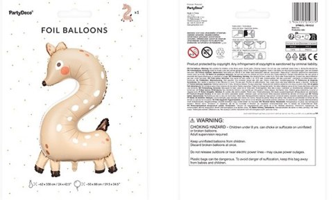 Balon foliowy cyfra "2" - Sarenka 65x102 cm Balon foliowy cyfra "2" - Sarenka 65x102 cm