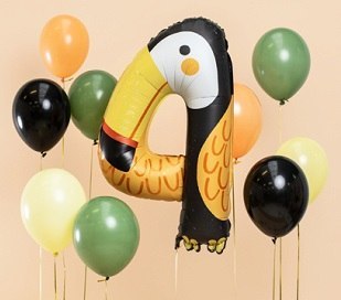 Balon foliowy cyfra "4" - Tukan 68x91 cm Balon foliowy cyfra "4" - Tukan 68x91 cm
