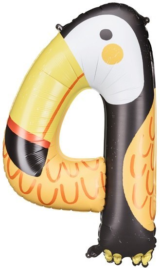 Balon foliowy cyfra "4" - Tukan 68x91 cm Balon foliowy cyfra "4" - Tukan 68x91 cm