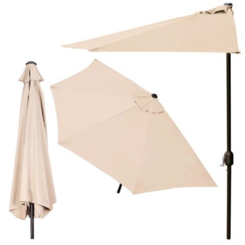 PARASOL OGRODOWY PÓŁ-PARASOL ŚCIENNY NA TARAS 2,7M BEŻOWY