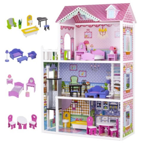 Rezydencja Truskawkowa z windą Ecotoys 123CM WYSOKOŚCI