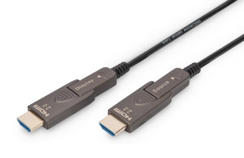Kabel DIGITUS połączeniowy hybrydowy AOC HDMI 2.0 Premium High Speed Ethernet 4K60Hz UHD HDMI D/A HDMI D/A M/M czarny 10m Kabel DIGITUS połączeniowy hybrydowy AOC HDMI 2.0 Premium High Speed Ethernet 4K60Hz UHD HDMI D/A HDMI D/A M/M czarny 10m