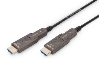 Kabel DIGITUS połączeniowy hybrydowy AOC HDMI 2.0 Premium High Speed Ethernet 4K60Hz UHD HDMI D/A HDMI D/A M/M czarny 15m