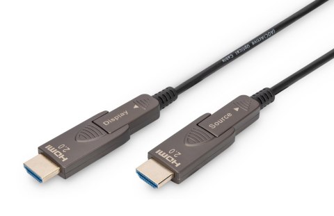 Kabel DIGITUS połączeniowy hybrydowy AOC HDMI 2.0 Premium High Speed Ethernet 4K60Hz UHD HDMI D/A HDMI D/A M/M czarny 15m Kabel DIGITUS połączeniowy hybrydowy AOC HDMI 2.0 Premium High Speed Ethernet 4K60Hz UHD HDMI D/A HDMI D/A M/M czarny 15m